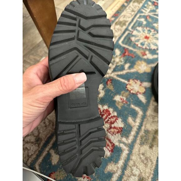 NEW Dolce Vita Harlen Black Platform Leather Loafers Size - Picture 8 of 8